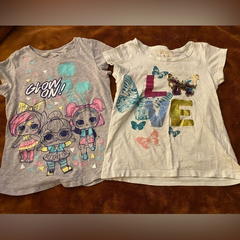 VIGOSS SEQUIN BUTTERFLY TOP & LOL SURPRISE DOLL TOP
